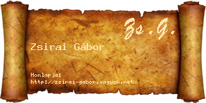 Zsirai Gábor névjegykártya